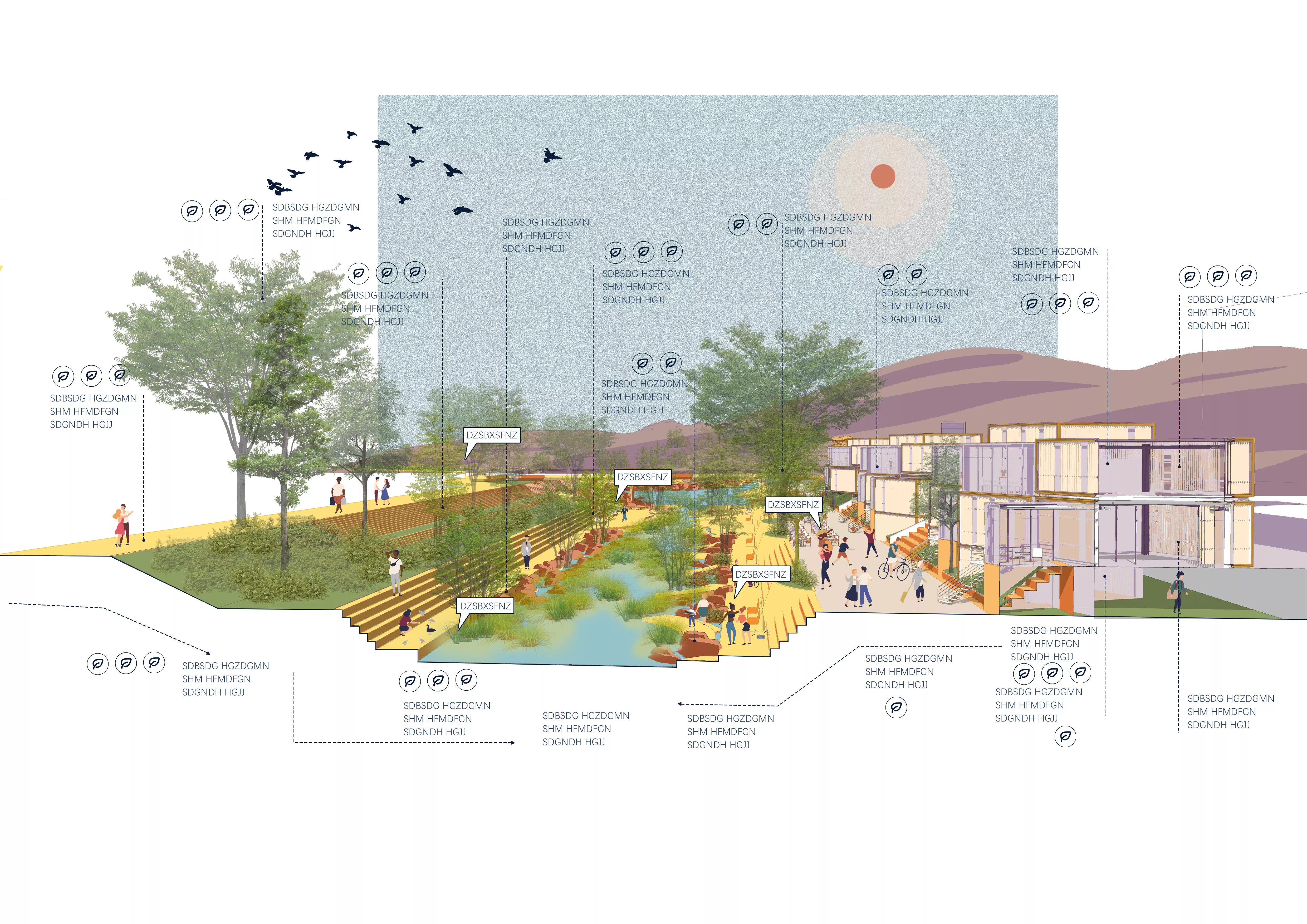 09讲：sasaki剖透图——Photoshop剖立面图专题V：色彩丰富的剖透图 - HelloLandscape工作室